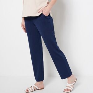 Isaac Mizrahi Live! Sz XXS Regular Pebble Knit Straight Leg Pant Dark Navy